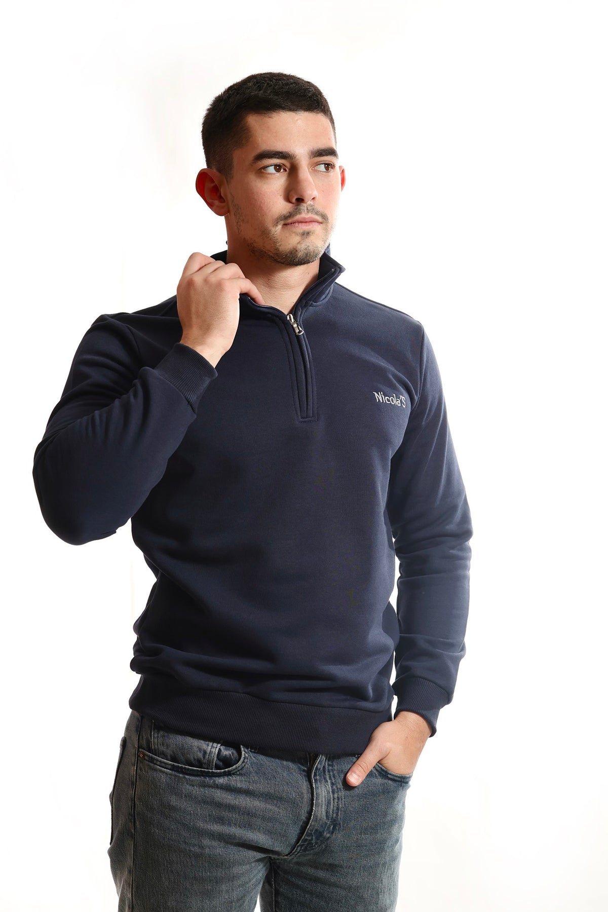 Muški duks sa zipom - Teget