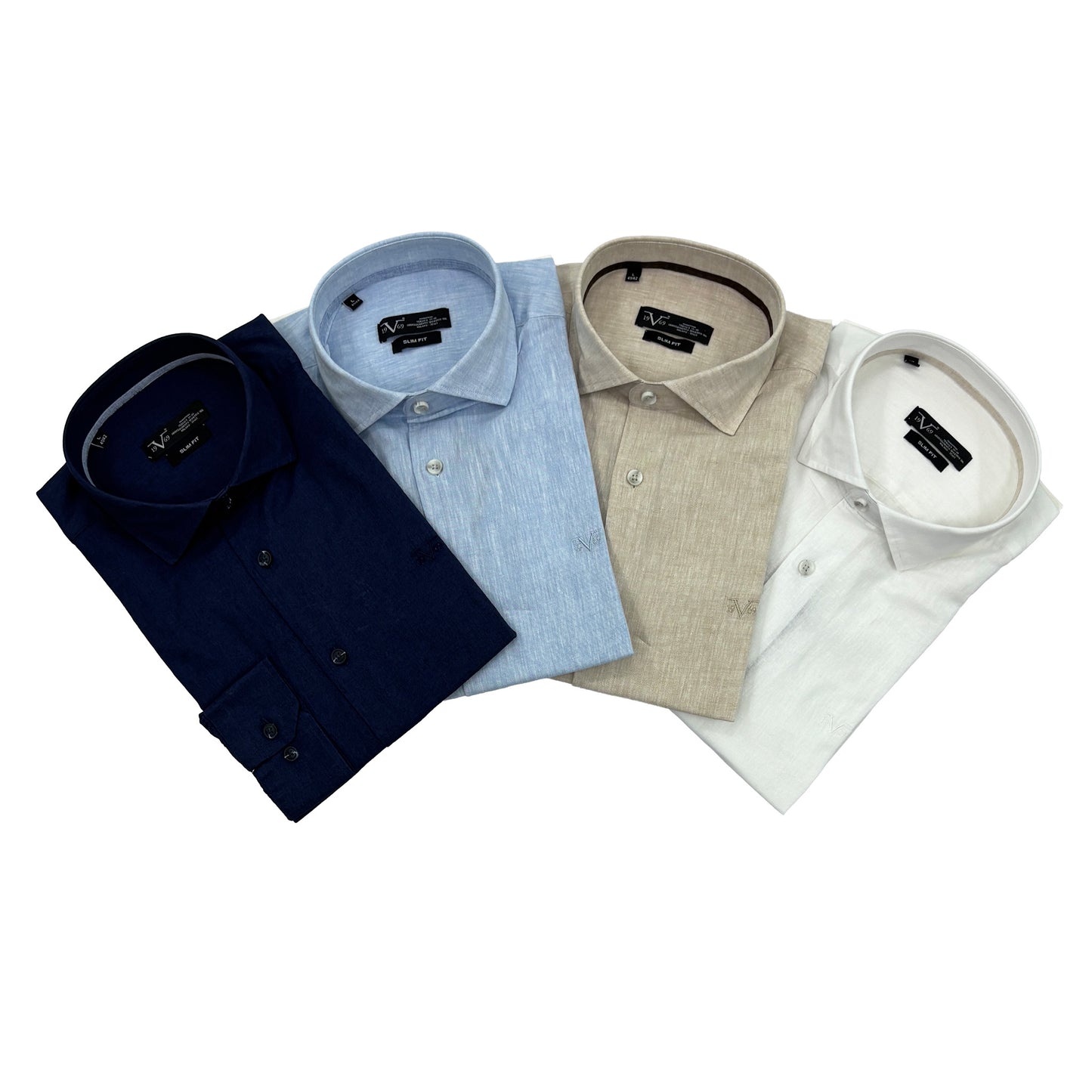 Muška košulja lanena – Slim fit — Bela
