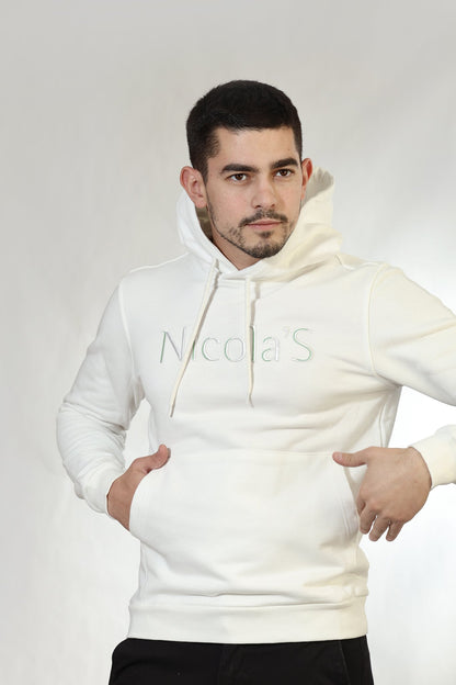 Muški duks sa kapuljacom — Bela