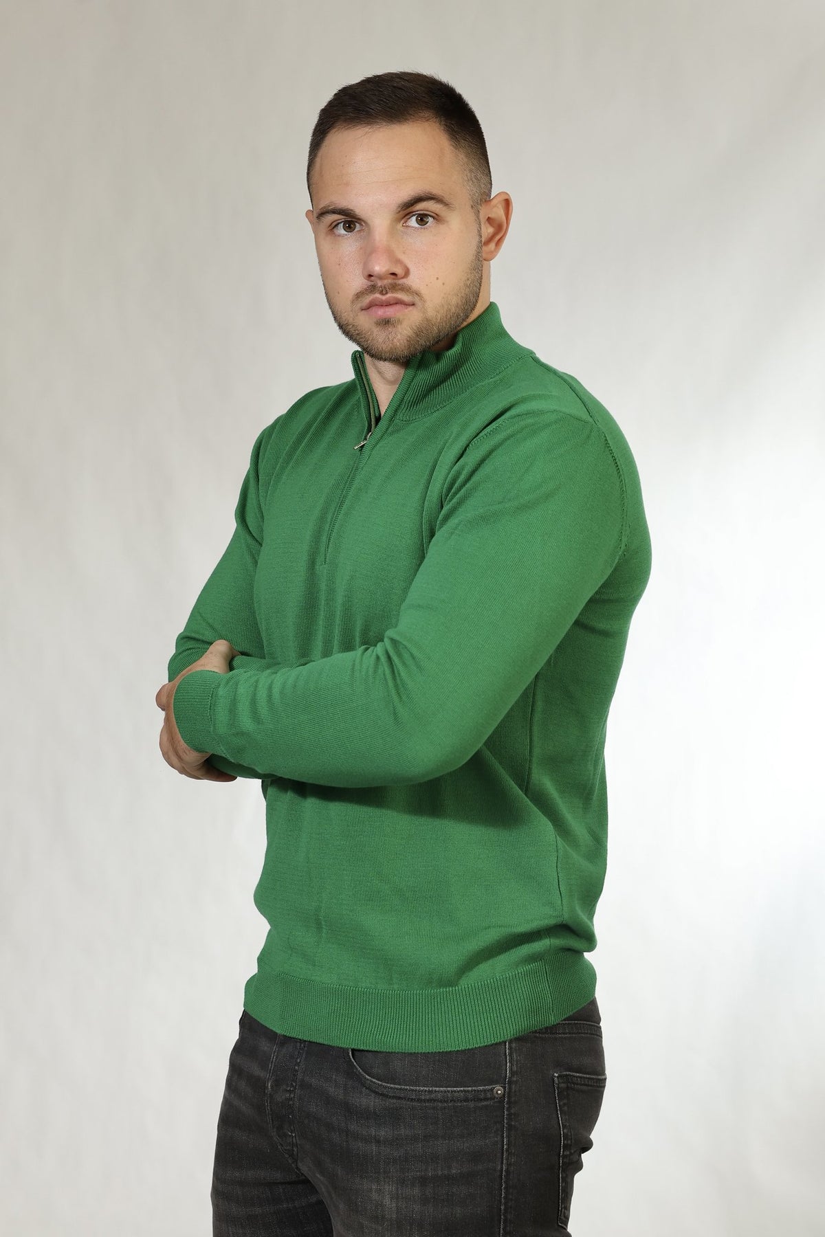 Džemper sa zipom — Zelena
