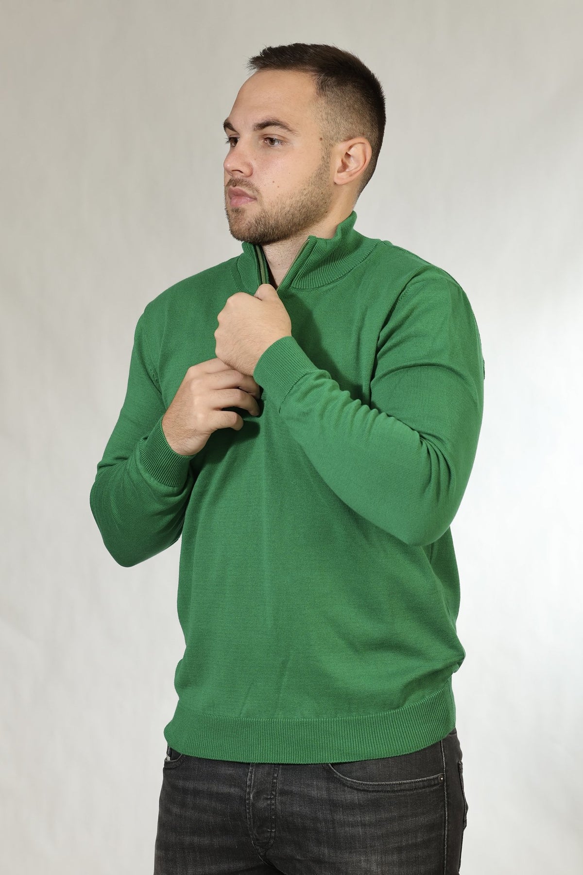 Džemper sa zipom — Zelena