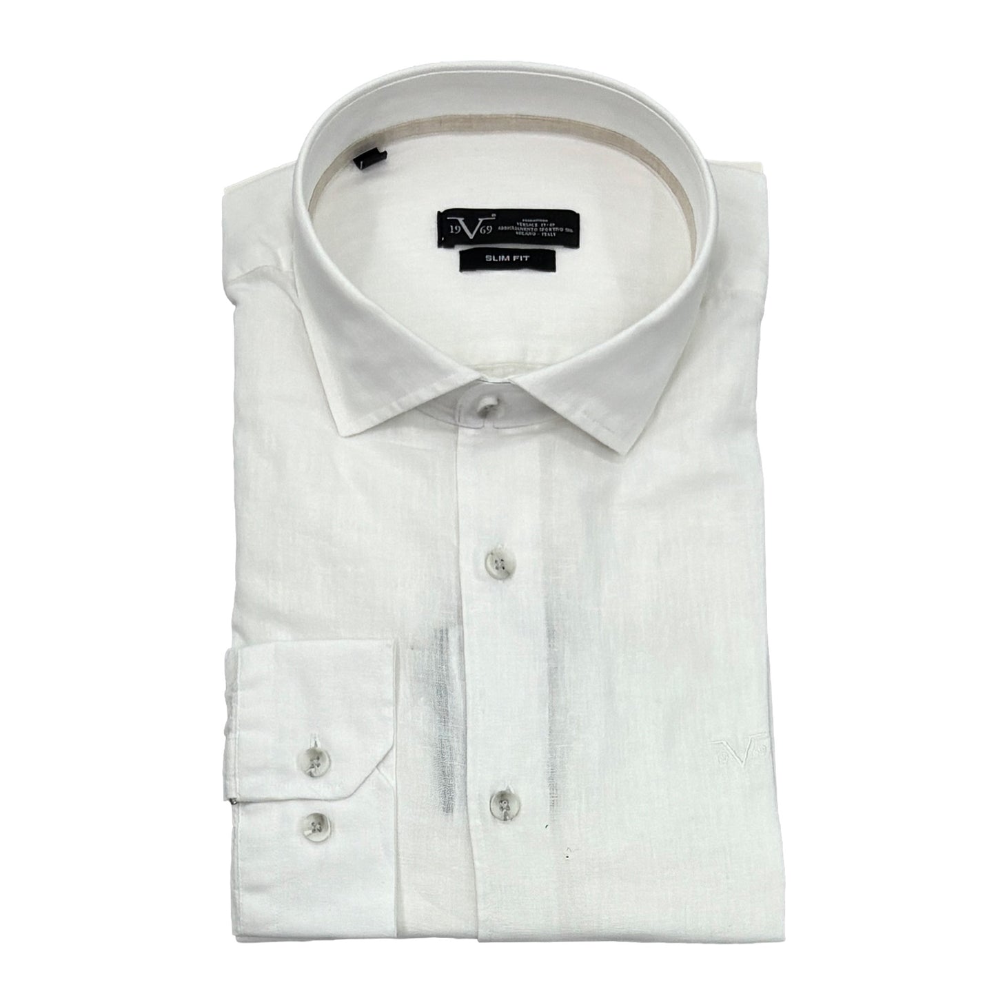 Muška košulja lanena – Slim fit — Bela