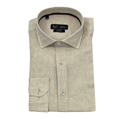 Muška košulja lanena – Slim fit — Bež