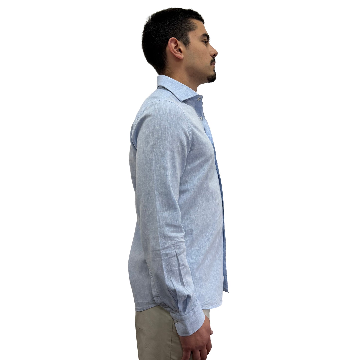 Muška košulja lanena – Slim fit — Svetlo plava