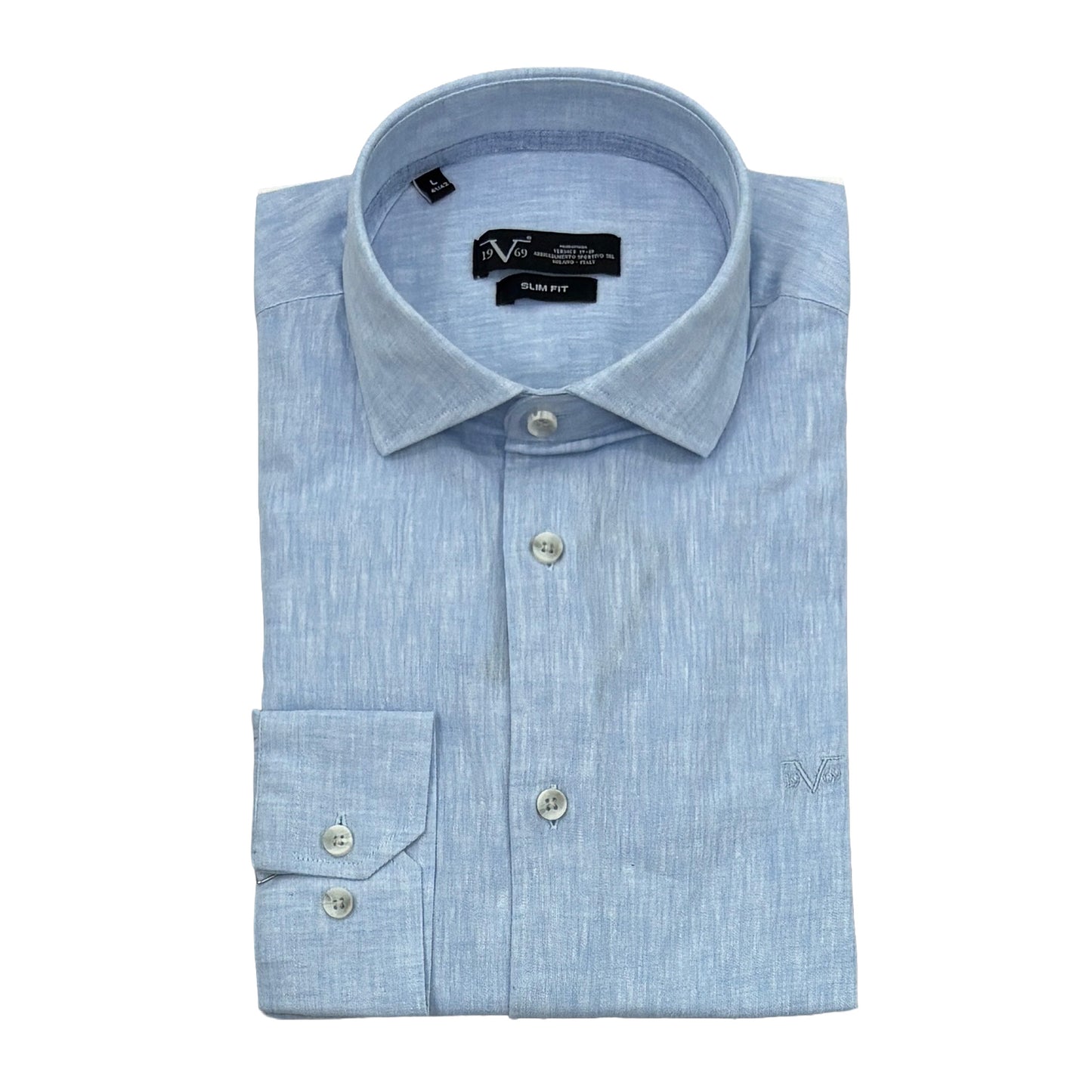Muška košulja lanena – Slim fit — Svetlo plava