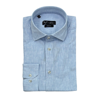 Muška košulja lanena – Slim fit — Svetlo plava