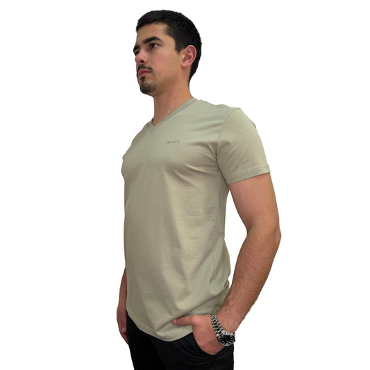 Muška majica V Izrez — Bež